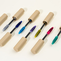 Mascara pour cils coloré avec logo personnalisé, vente en gros, plusieurs teintes, maquillage pour les yeux avec brosse spirale pour les marques de beauté en ligne et les salons