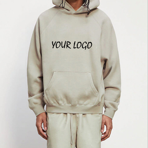 Custom Logo Raglan Sleeve <b>Pullover</b> Fleece Hoodie <b>Men</b> Heavyweight French Terry Blank Streetwear Hooded Sweatshirt - Product Image 2