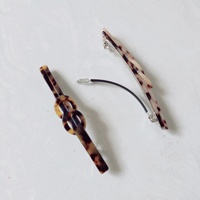 Barrette à cheveux minimaliste coréenne style Instagram en acétate fait main, texturée et droite, pour adultes, pour queues de cheval - cadeau