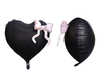 Ballons en feuille d'aluminium 3D de 22 pouces en forme de cœur avec nœud pour la Saint-Valentin, mariage, fête d'anniversaire, hélium, air, marque MIQI, logo personnalisé