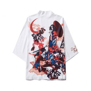 Kimono Japonés Personalizado con Diseño de Gato de la Suerte y Fantasma, Haori Japonés, Kimono de Anime, Capa - Product Image 2