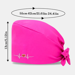 Gorro de Trabajo Personalizado con Bordado de ECG para Mujeres y Hombres, 95% Poliéster, 5% Elastano, Gorro de Enfermería para <span class=keywords><strong>Cabello</strong></span> Largo, Gorros de Médico - Product Image 4