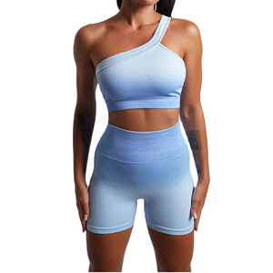 ชุดโยคะ 2 ชิ้นสำหรับผู้หญิง ไซส์พลัส ดีไซน์ล่าสุดปี 2022 ผลิตตามสั่ง เนื้อผ้ายืดหยุ่นสูง ระบายอากาศได้ดี เป็นมิตรต่อสิ่งแวดล้อม สีพื้น - Product Image 1