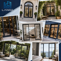 Porte en verre à grille française LANGE, double vitrage trempé de sécurité, design moderne personnalisé, porte d'entrée pour maison, villa