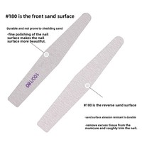 Bâtonnets de ponçage double face pour ongles, outils de manucure DIY, limes à ongles, grain 100/180, ponçage grossier, non-électrique, vente en gros