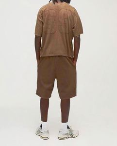 Ensemble T-shirt et short marron oversize avec appliqué, effet délavé, style survêtement baggy pour homme - Product Image 2