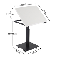 T2 Angle d'inclinaison 40 degrés électrique Overbed Table d'ordinateur portable hauteur réglable inclinaison mobile Portable debout bureau d'ordinateur