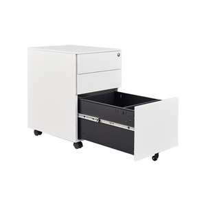 Archivador Móvil de 3 Niveles con Ruedas, Unidad de Almacenamiento con Cajones con Cerradura para Oficina, de Pie - Product Image 3