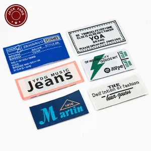 Prezzo di fabbrica etichette di marca in raso damascato intrecciato privato etichetta con Logo personalizzato etichetta personalizzata etichetta tessuta Vetement per la stampa dei vestiti