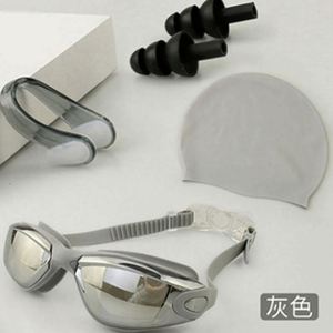 Lunettes de natation professionnelles étanches anti-buée anti-UV à haute transparence en PVC, boîte transparente en PVC, placage sept couleurs, pour hommes - Product Image 4