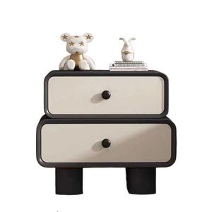 Comodino Moderno Semplice in Legno Massello con 2 Cassetti, Stile Crema di Tendenza <span class=keywords><strong>per</strong></span> Camera da Letto e Cameretta Bambini, Nessun Montaggio Richiesto - Product Image 5