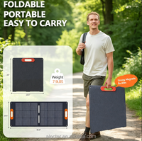 Panneau solaire pliable haute efficacité certifié TUV 100W monocristallin, chargeur portable noir avec poignées orange pour le camping