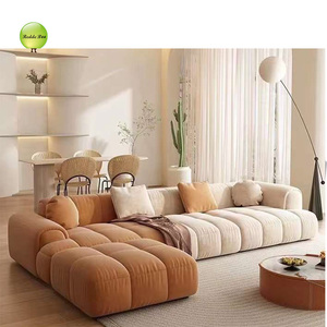 Modern Italian Fabric Modular Sectional Sofa Compressed Chesterfield Lounge Set for Living Room/<strong>Hall</strong> - Product Image 1