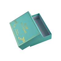 Boîte cadeau rigide personnalisée haut de gamme avec logo estampé à chaud or, pour bombes de bain et savons verts, avec couvercle et base