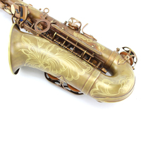 Vintage Series Eb Alto Saxophone with Abalone Inlay Gold Lacquer Finish Brass Body for Performance