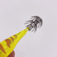 TG 7cm 4g Leurre de pêche phosphorescent pour calamar et seiche, type Egi, avec crochet et tube de soufflage, imitation crevette en bois