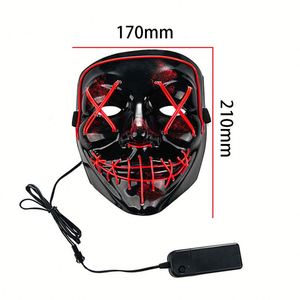 Bán buôn EL dây bên mặt nạ Neon phát sáng nhấp nháy Rave trang phục Masque PVC <span class=keywords><strong>Fancy</strong></span> Clown <span class=keywords><strong>Joker</strong></span> cho Halloween - Product Image 2