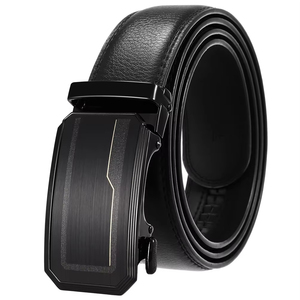 LY36-24559-1 Cinturón <span class=keywords><strong>de</strong></span> <span class=keywords><strong>Cuero</strong></span> Ajustable <span class=keywords><strong>para</strong></span> <span class=keywords><strong>Hombre</strong></span>, Cinturones <span class=keywords><strong>de</strong></span> <span class=keywords><strong>Cuero</strong></span> Negro <span class=keywords><strong>para</strong></span> <span class=keywords><strong>Hombre</strong></span> <span class=keywords><strong>de</strong></span> Negocios con Hebilla Automática - Product Image 1