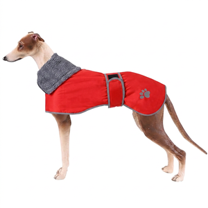 Abrigo de Invierno para Perro Greyhound, Forrado de Felpa, Ajustable, Color Gris Sólido, para Uso en Exteriores - Product Image 3