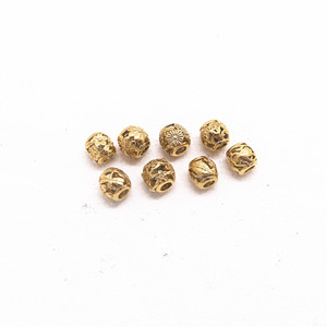 Perles d'espacement rondes en acier inoxydable plaqué or Yunnique pour la fabrication de bracelets, composants de bijoux moulés de 8 mm - Product Image 5