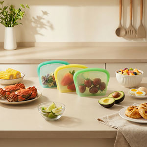 फैक्टरी थोक 200 मिलीलीटर पुनः प्रयोज्य बीपा-मुक्त सिलिकॉन बेबी दूध भंडारण बैग 100% प्लैटिनम सिलिकॉन खाद्य भंडारण बैग - Product Image 2