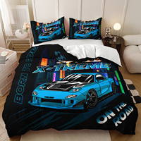 Housse de couette 3D Sports Car Design tendance Housse de couette personnalisée Ensemble de literie 3 pièces