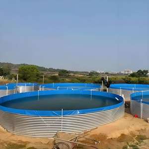 Grande usine de réservoirs d'eau de ferme de poissons en tôle galvanisée haute densité pour l'extérieur personnalisée équipement d'aquaculture étang toile poissons - Product Image 3