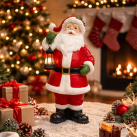 Statue de Père Noël en plastique soufflé de Chine, figurine de Noël traditionnelle, lanterne, décoration de maison pour les fêtes, jouets, modèle YM8015011, approvisionnement B2B