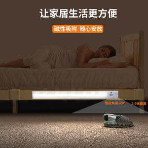 Ultra-thin smart human body sensor <b>light</b> strip aluminum wine cabinet, cupboard, and wardrobe <b>light</b>, magnetic rechargeable, no - Product Image 3