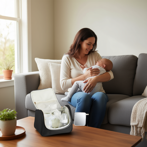 กระเป๋าอุปกรณ์เสริมเครื่องปั๊มนมแบบพกพาสีดำขนาดเล็กไนลอนกันน้ำพร้อมที่จับสำหรับการเดินทางทำงานใช้ในครอบครัว - Product Image 2