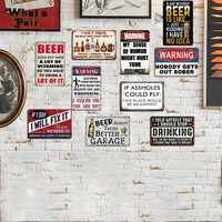 Juego de Letreros Metálicos Vintage Divertidos para Bar de Cerveza, Decoración Retro para el Hogar, Bar, Cueva del Hombre, Pared, Pub, Garaje, Cocina
