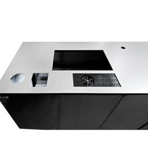 Mostrador de Recepción Elegante de Acero Inoxidable, Resistente, Personalizable, con Iluminación LED Desmontable, Impermeable y Ecológico para Cafeterías, Hoteles y Salones de Belleza - Product Image 2