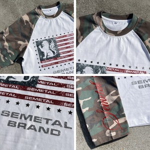 T-shirt camouflage ample de haute qualité en coton épais, à épaules tombantes, surdimensionné, personnalisable, thermique, à manches longues pour homme - Product Image 3