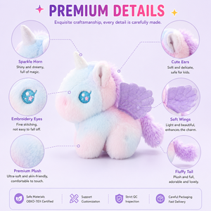 Nuovo Arrivo: Ciondolo <span class=keywords><strong>Unicorno</strong></span> Kawaii Tie-Dye <span class=keywords><strong>con</strong></span> <span class=keywords><strong>Ali</strong></span> e Corno Glitterato, Colore Sfumato Pastello - Product Image 3