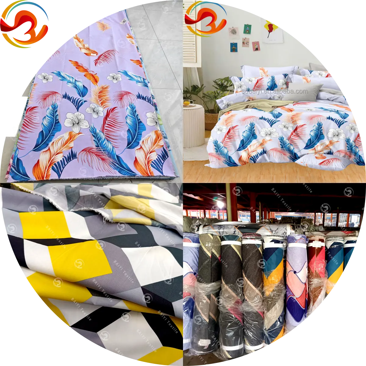100 polyester microfiber bedsheet fabric textile raw material plain twill woven floral fabric for bed sheets wholesale