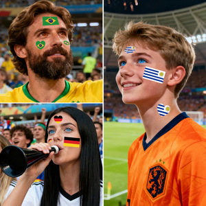 Pegatinas de Tatuajes de Bandera Nacional de Países a Prueba de Agua al por Mayor, de Fútbol Americano, de América, Canadá, México, para el Cuerpo - Product Image 3