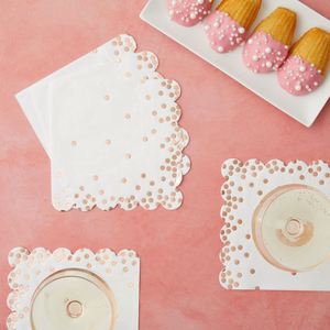 Serviettes en papier jetables pour restaurant, 13x13 pouces, 3 plis, à pois festonnés, 18 g/m², en pâte de bois, carrées, 4 plis, emballage moderne - Product Image 1