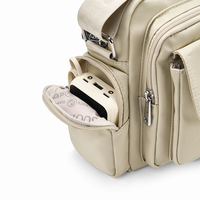 Sac bandoulière minimaliste, couleur unie, résistant aux déchirures, anti-rayures, multi-couches, portable, fonctionnel, pratique, petit sac de voyage pour l'extérieur