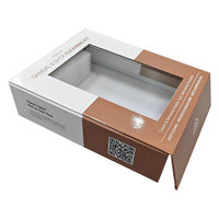 Boîte en pulpe moulée biodégradable et écologique, personnalisable, recyclable, avec fenêtre, type boîte en pulpe moulée avec fenêtre, boîte de couleur