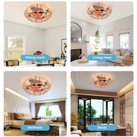 Ventilateur de plafond LED à économie d'énergie de haute qualité pour chambre à coucher, avec télécommande, 6 vitesses, en corde de chanvre et ABS