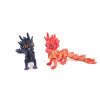 Figurine de dragon articulée imprimée en 3D, créature mythique flexible en cristal, décoration de bureau, anti-stress, cadeau esthétique en PLA