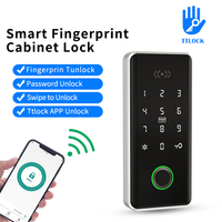 Serrure de casier intelligente, serrure électronique TTLOCK APP Ble 13.56Mhz RFID avec lecteur d'empreintes digitales pour tiroir/armoire avec clavier à code