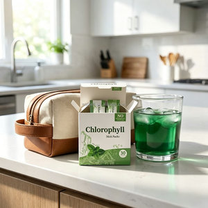 Poudre de Chlorophylle Naturelle en Sachets Individuels Saveur Citron Vert Sans Sucre Mélange de Boissons Complément Alimentaire à Base de Plantes pour le Bien-être Quotidien Boîte de 30 Sachets - Product Image 4