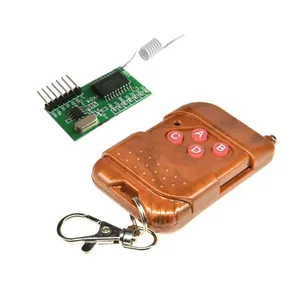 卸売 arduino 12vレシーバ-固定コードワイヤレスリモコン4ボタン433MHZプラス4チャンネル制御モジュール