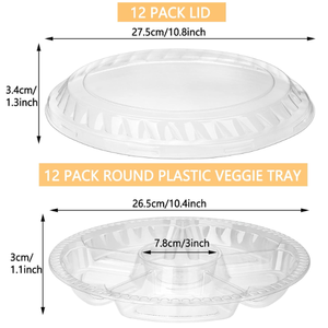 Bandeja de plástico reutilizable de <span class=keywords><strong>6</strong></span> compartimentos para catering, fruta vegetariana, merienda, fiesta, buffet, plato de inmersión, cuencos de comida, blíster, tipo de proceso - Product Image 3