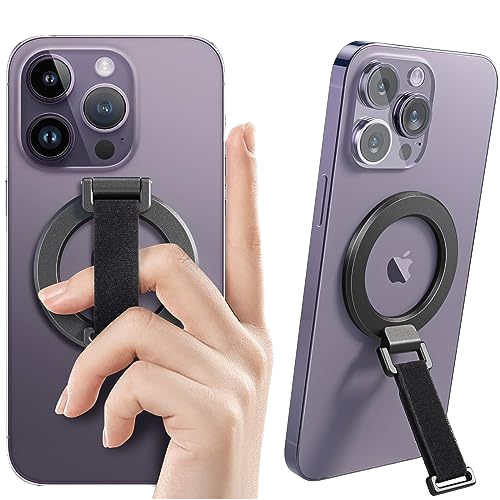 360 Degree Rotatable Magnetic Ring Holder Kickstand Portable Universal Strong Magnet Phone Grip with Finger Strap