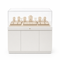Comptoir de présentation de bijoux sur mesure avec vitrine en verre transparent, armoire de rangement blanche, vitrine pour bijouterie, vente en gros