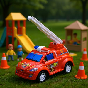 Camión de Bomberos de Juguete para Niños con Escalera, Accionamiento por Fricción, Vehículo de Emergencia, Empaquetado en Malla - Product Image 2