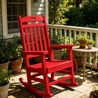 Fauteuil à bascule Adirondack en plastique imitation bois pour extérieur, jardin et véranda, faible entretien