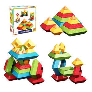 Blocs de puzzle créatifs pour enfants, blocs d'imagination, arc-en-ciel à empiler, jouets éducatifs Montessori pour la maternelle